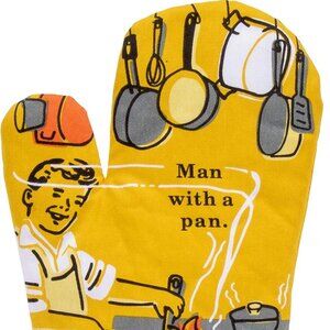 Man with a Pan Oven Mitt Novelty Funny Mitt